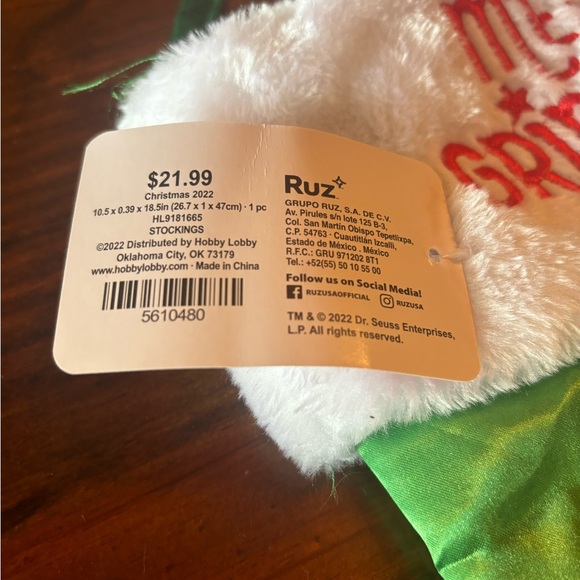 New The Grinch Christmas Stocking - Picture 3 of 3